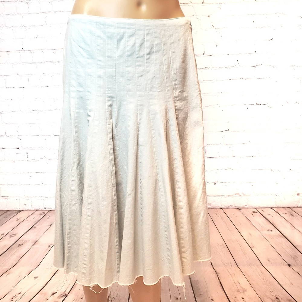 Club Monaco Pale Blue Linen Pleated Skirt